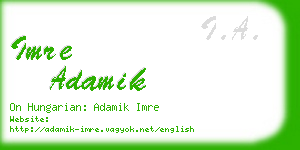 imre adamik business card